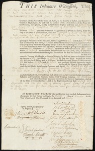 Nathenal Ingersol indentured to apprentice with Artemas Cox of Brunswick