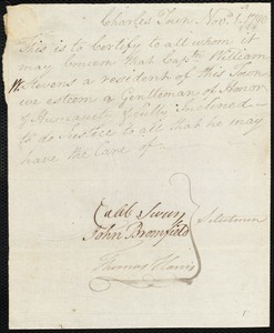 Ann Trainhorne indentured to apprentice with William W. Stevens of Charlestown