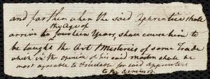 Ann Trainhorne [Trainhorn] indentured to apprentice with William Martin of North Yarmouth