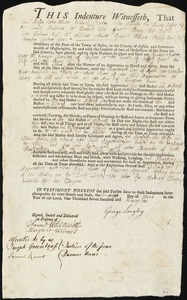Susanna Foster indentured to apprentice with George Longley of Boston