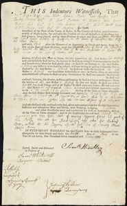 Henry Woodman indentured to apprentice with Samuel Hinckley of Brookfield