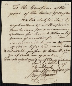 James Keth indentured to apprentice with Benjamin [Benjamen] Butman [Buterman] of Worcester