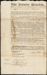 Josiah Burke indentured to apprentice with John Hon [How] of Boston