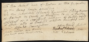 Oliver Standard indentured to apprentice with Elisha Ingram [Ingraham] of Amherst
