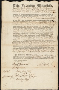 John Remick indentured to apprentice with Nathaniel [Nathanael] Cook of Boston