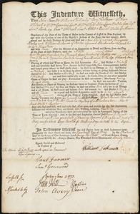 Benjamin Harley indentured to apprentice with William Dickman of Boston