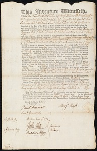 John Crosby indentured to apprentice with Benjamin Bass of Boston