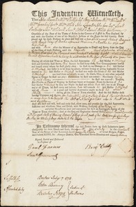 Robert Burgain indentured to apprentice with Benjamin Eddy of Boston
