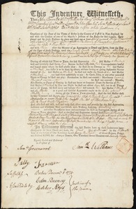 Oliver Blanchard indentured to apprentice with Samuel Williams of Springfield