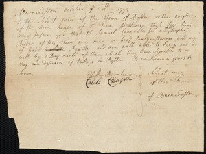 Philip Condon indentured to apprentice with Samuel Cunnable, Jr. of Bernardston