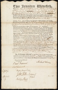 William Akley indentured to apprentice with Shubael Downes of Boston