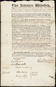 Elizabeth Wheeler indentured to apprentice with Ebenezer Simpson of Boston