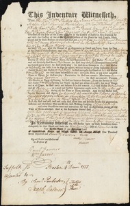 Samuel Delarue indentured to apprentice with Moses Warner of Amherst