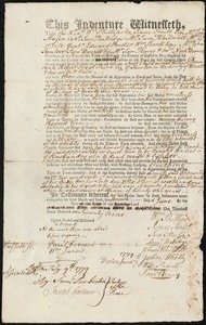 William Dunn indentured to apprentice with Robert Treat Pain of Taunton