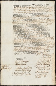 Elizabeth Spencer indentured to apprentice with Thomas Clements of Boston