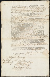 John Lasher indentured to apprentice with Joseph Cunningham of Boston