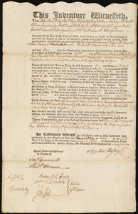 Robert McNair indentured to apprentice with Stephen Hussey of Nantucket