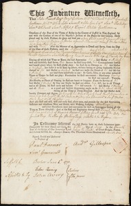 James McLary indentured to apprentice with Andrew Gillespie of Boston