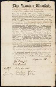 Phillip [Philip] Peak indentured to apprentice with Benjamin Scott of Boston