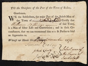 Henrietta Jeans indentured to apprentice with William Billings [Billing] of Sunderland