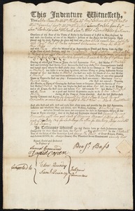 Jane Leadbetter indentured to apprentice with Benjamin Bassett [Bass] of Boston