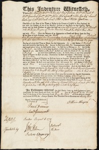 Michael Stewart indentured to apprentice with William Haynes of Boston