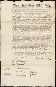 Nathaniel Rust indentured to apprentice with John Province of Boston