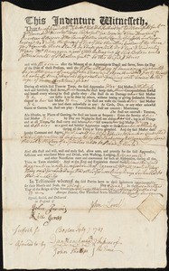 Mary McNamara indentured to apprentice with John Lovell of Boston