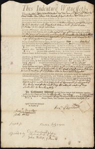 William Peirce indentured to apprentice with Hezekiah Blanchard of Boston