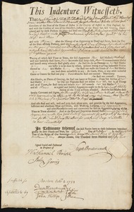 Elizabeth Hiland indentured to apprentice with Stephen Boutineau of Boston