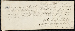 William Daniel indentured to apprentice with Samuel Read [Reed] of Abington