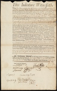 Katherine Maclainer Pylering indentured to apprentice with Francis Wells of Cambridge