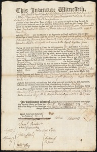 Sarah Burk indentured to apprentice with John Flowers of Boston
