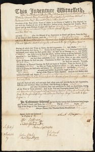 Hannah Meney indentured to apprentice with Samuel Badger of Boston