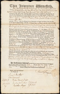 Thomas Ryan indentured to apprentice with Samuel Draper of Boston