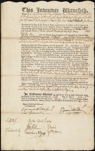 Stephen Stow indentured to apprentice with Edward Winter of Boston