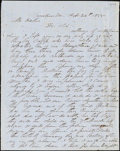 A. J. McElveen, Sumterville, S.C., autograph letter signed to Ziba B. Oakes, 24 February 1855