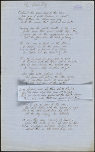 Alice Cary manuscript poem: &quot;The Wood Lily.&quot;