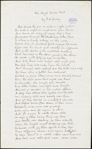 T[imothy?] M[ather] Cooley manuscript poem: &quot;The Angel&#39;s Winter Visit.&quot;