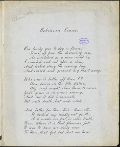 Erastus Wolcott Ellsworth manuscript poem: &quot;Robinson Crusoe.&quot;