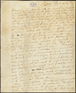 George G. Foster, Oswego, NY., autograph letter signed to R. W. Griswold, 30 September 1834