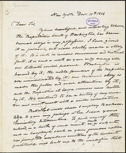 John Wakefield Francis, New York, autograph letter signed to R. W. Griswold, 15 December 1854