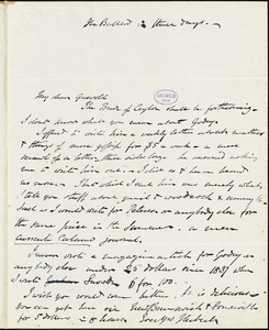 Henry William Herbert, Schooley&#39;s Mountain, NJ., autograph letter signed to R. W. Griswold, 28 July
