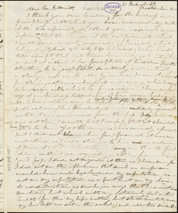 Jane Ermina (Stockweather) Locke, 62 Federal St. Boston, autograph letter signed to Mary Elizabeth (Moore) Hewitt Stebbins, 13 January [1851]