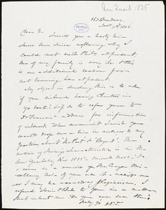Nathaniel Beverley Tucker, 663 Broadway, (New York), to R. W. Griswold, 11 November 1846