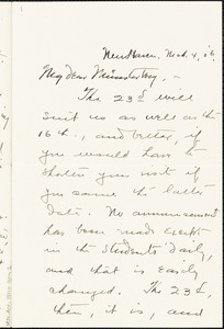 Bakewell, Charles M. (Charles Montague), 1867-1957 autograph letter signed to Hugo Münsterberg, New Haven Conn., 04 March 1906