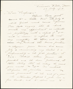 Burnett, Charles T. (Charles Theodore), 1873-1946 autograph letter signed to Hugo Münsterberg, Turner&#39;s Falls, Mass., 13 July 1904