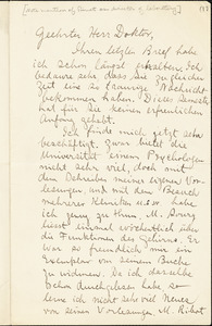 Delabarre, Edmund Burke, 1863-1945 autograph letter signed to Hugo Münsterberg, Paris, 3 December 1891