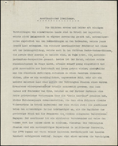 Drechsler, Robert Walter, fl. 1913 manuscript signed &quot;Amerikanischer Idealismus&quot;, Berlin, 4 October 1911