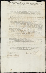 Mary Ballard indentured to apprentice with Daniel Fogg of Braintree